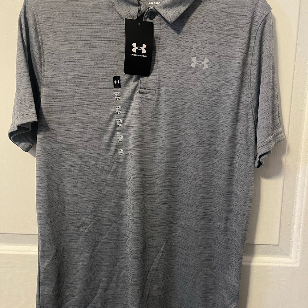 Under Armour Youth XL Gray polo Shirt